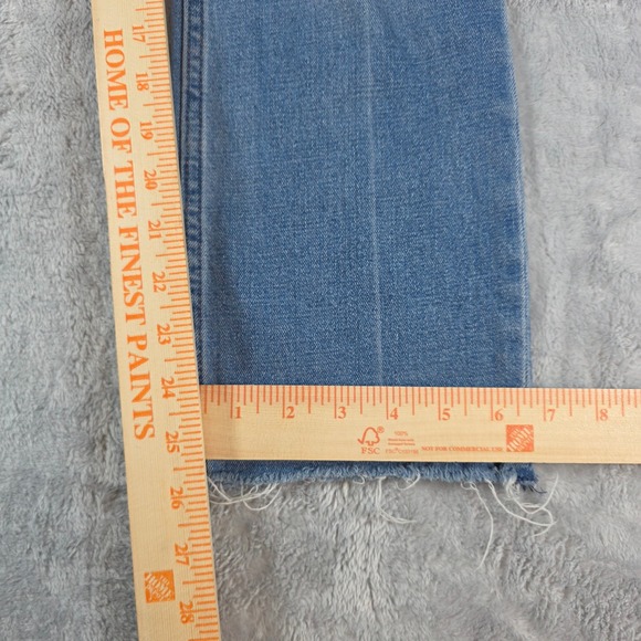Abercrombie & Fitch Ultra High Rise Ankle Straight Jeans Blue 25 / 0R Raw Hem - Picture 8 of 9